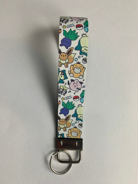 Animal Monster Gaming Faux Leather Key Fob Wristlet