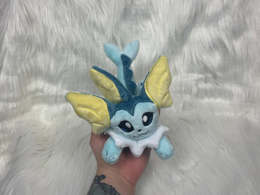 Water Baby Fox Beanie Plushie, Water Type, Dog, Animal Monster inspired Plush, Shiny