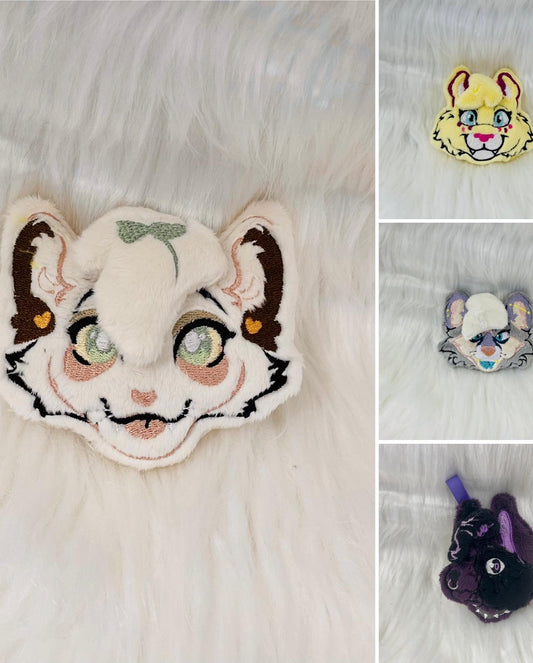 Fursona Plush Keychain, Furry Plush, Badge, Handmade Plushie Keychain, Made to Order, Custom