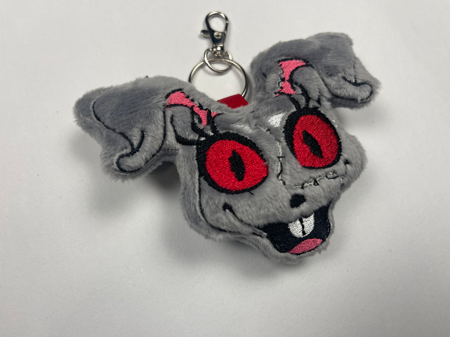 Stitched Evil Bunny Plush Charm, Keychain, Horror, Monsters, Mascot Animatronic, Handmade Plushie Keychain, Video Game Inspired, Made to Order