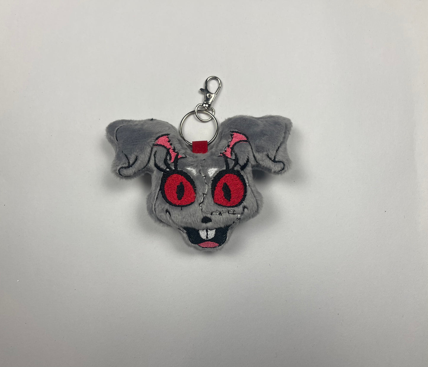 Stitched Evil Bunny Plush Charm, Keychain, Horror, Monsters, Mascot Animatronic, Handmade Plushie Keychain, Video Game Inspired, Made to Order