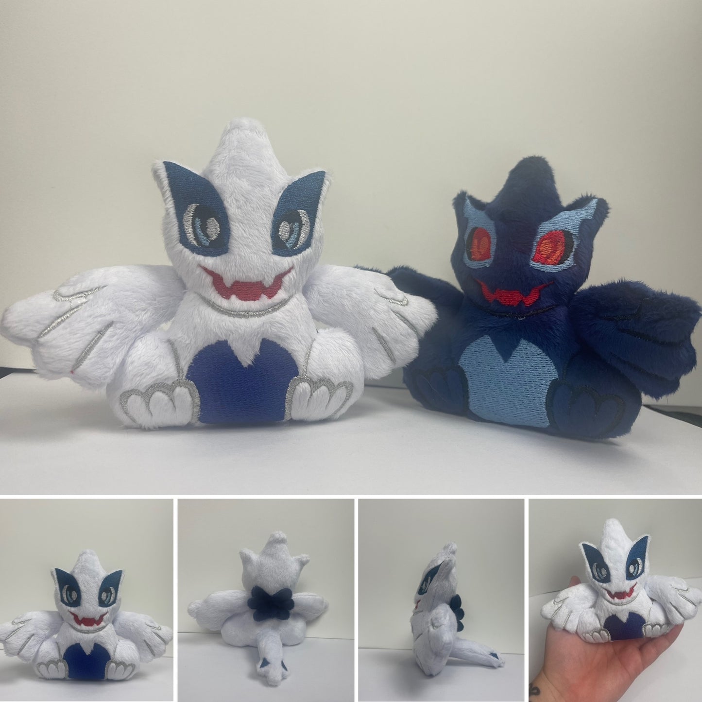 Sitting OCEAN MOTHER Plushie Handmade, Anime Monster inspired Plush, Shiny, Shadow, Water, Made to Order