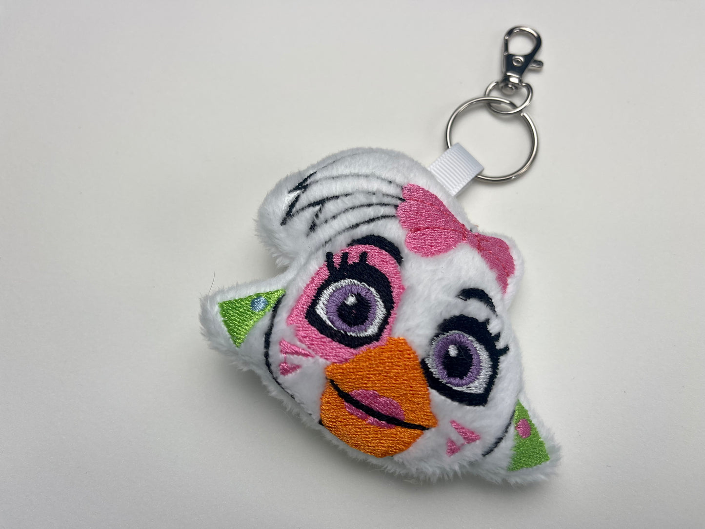 Punk Rock Chick Plush Charm, Guitarist Chicken, RockStar Keychain, Horror, Monsters, Handmade Plushie Keychain, Video Game Inspired, Made to Order